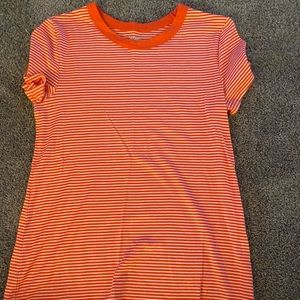 Coral and white strip shirt